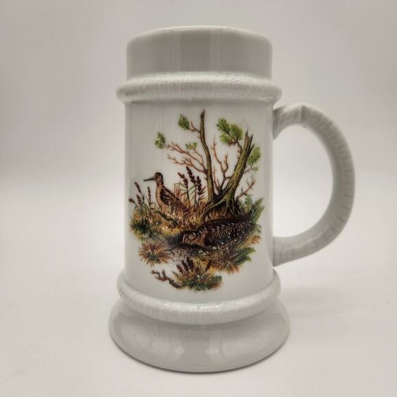 Vintage Schumann Wild Pheasant Golden Crown Stein/Vase Arzberg Germany Bavaria‎ - Picture 1 of 7